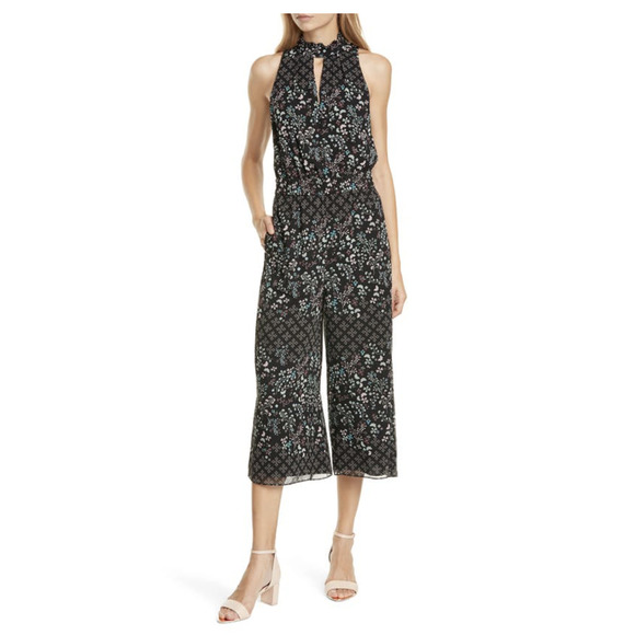 TED BAKER Marcila Hazel High Neck Wide Leg Jumpsuit In Black